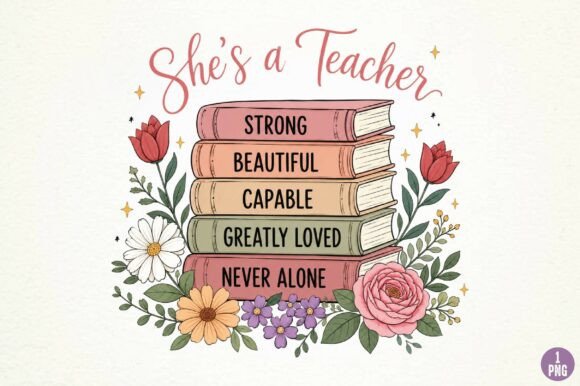Celebrate Educators with Floral Teacher Sublimation Design