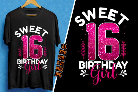 Celebrate in Style: Sweet 16 Birthday Girl Typography Design