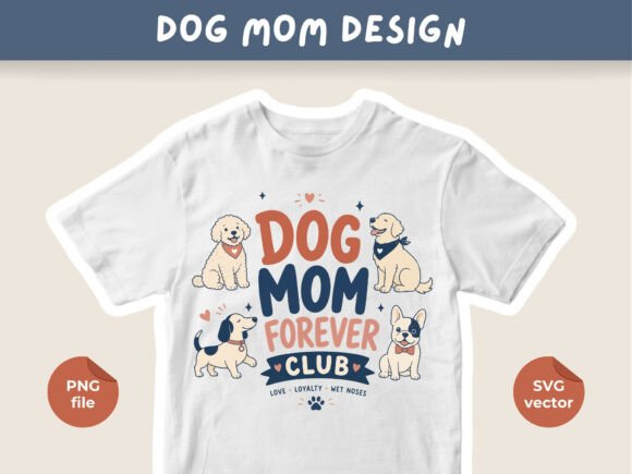 Dog Mom Club T-Shirt Design: Puppy PNG for Your Brand