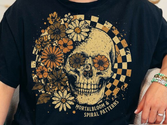 Mortal Bloom Skull PNG: A Halloween Design Asset for Modern Creators