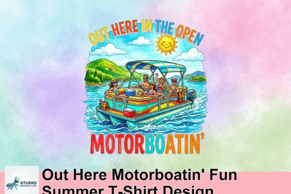Out Here Motorboatin' Fun Summer T-Shirt Design: Capture Carefree Vibes