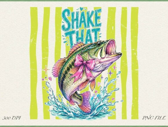 Shake That Bass Fishing PNG Design: Instant Creative Asset