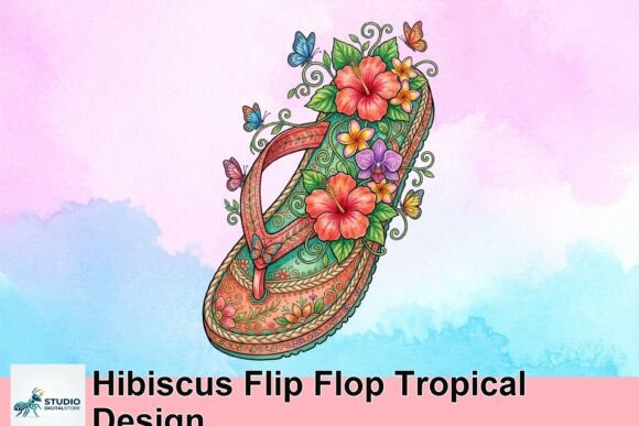 Tropical Vibes: Using the Hibiscus Flip Flop Illustration