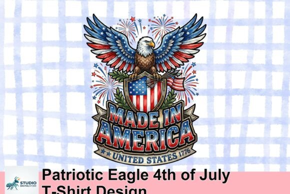 Wear Your Pride: The Patriotic Eagle 4th of July T-Shirt Design